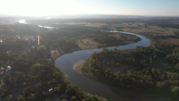 Αεροφωτογραφία Του Ποταμού Bug Στην Πολωνία — Αρχείο Βίντεο