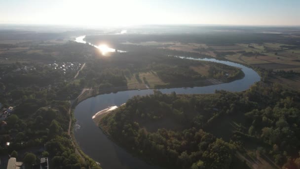 Vista Aérea Del Río Bug Polonia — Vídeo de stock