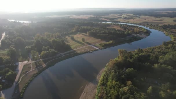 Polonya Daki Böcek Nehrinin Havadan Görünüşü — Stok video