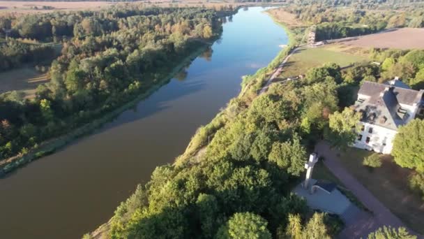 Aerial View Bug River Poland — Stock Video