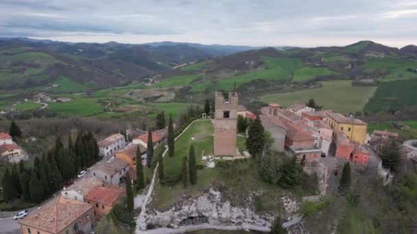 Вид Повітря Село Пегліо Італії — стокове відео