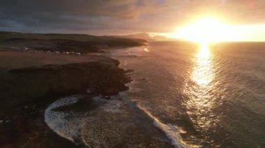La Pared 'deki Fuerteventura kıyılarının havadan görüntüsü