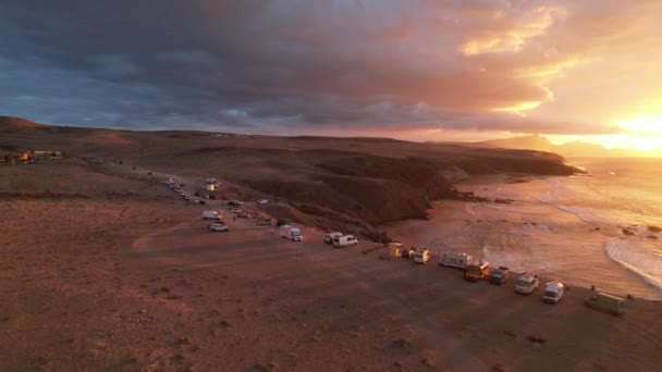 Luchtfoto Van Fuerteventura Kust Pared — Stockvideo