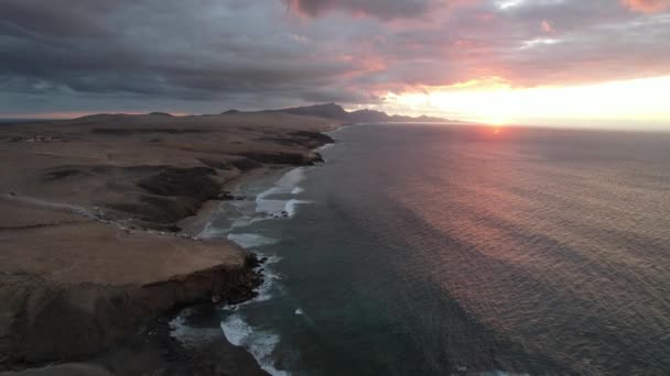 Luftaufnahme Der Küste Fuerteventuras Pared — Stockvideo