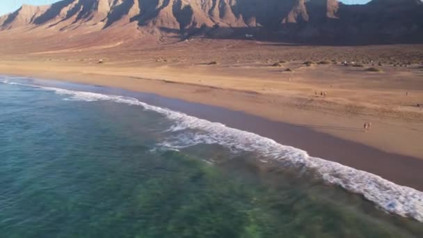 Вид Повітря Пляж Кофете Фуертевентура — стокове відео
