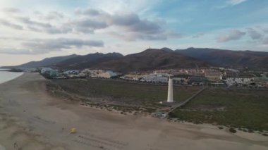 Morro Jable 'daki Fuerteventura kıyılarının havadan görüntüsü