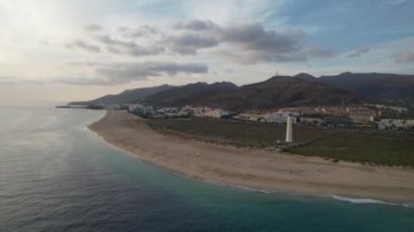 Morro Jable 'daki Fuerteventura kıyılarının havadan görüntüsü