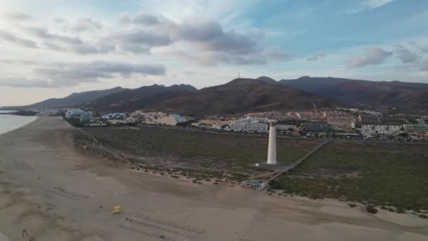 Vista Aérea Costa Fuerteventura Morro Jable — Vídeo de Stock