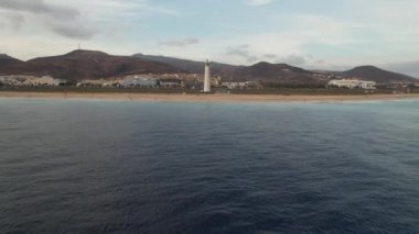 Morro Jable 'daki Fuerteventura kıyılarının havadan görüntüsü