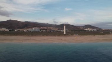 Morro Jable 'daki Fuerteventura kıyılarının havadan görüntüsü
