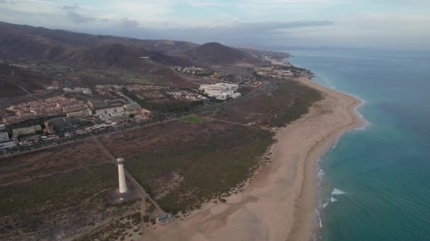 Αεροφωτογραφία Της Ακτής Fuerteventura Στο Morro Jable — Αρχείο Βίντεο