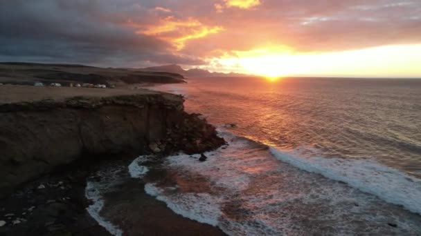 Vista Aérea Praia Cofete Fuerteventura — Vídeo de Stock