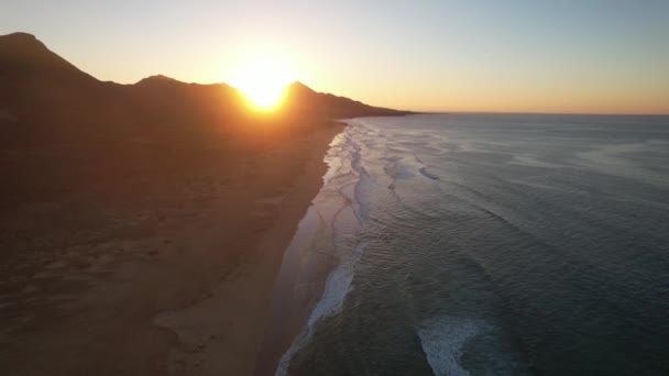 Fuerteventura Daki Coffee Plajının Hava Manzarası — Stok video