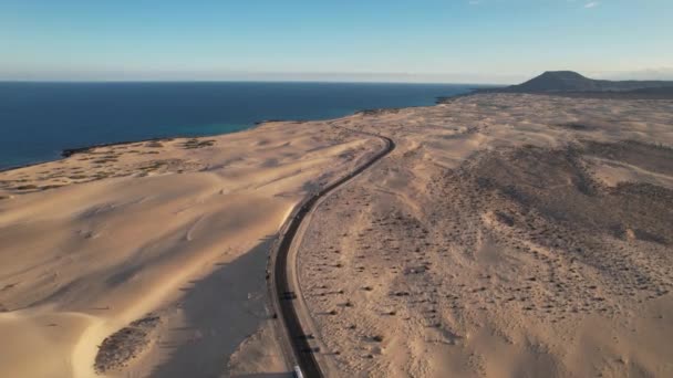 Vista Aérea Dunas Fuerteventura — Vídeos de Stock