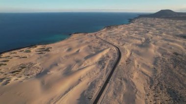 Fuerteventura 'daki kumulların hava görüntüsü