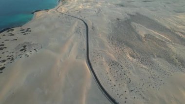 Fuerteventura 'daki kumulların hava görüntüsü