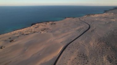 Fuerteventura 'daki kumulların hava görüntüsü
