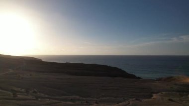 La Pared 'deki Fuerteventura kıyılarının havadan görüntüsü