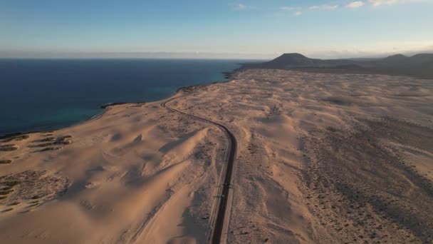 Dünen Auf Fuerteventura Aus Der Luft — Stockvideo