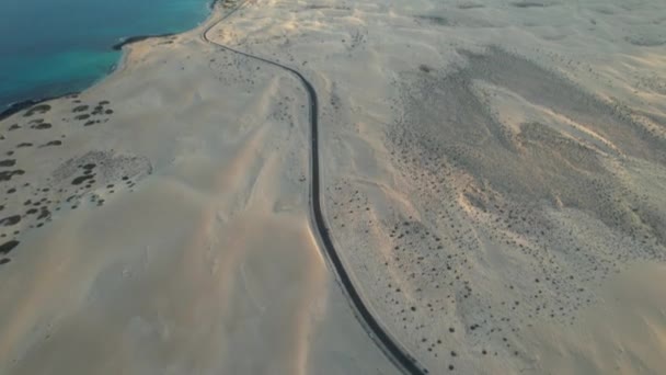 Aerial View Dunes Fuerteventura — Stock Video