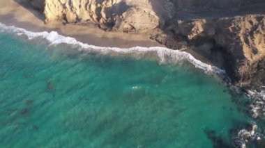 La Pared 'deki Fuerteventura kıyılarının havadan görüntüsü