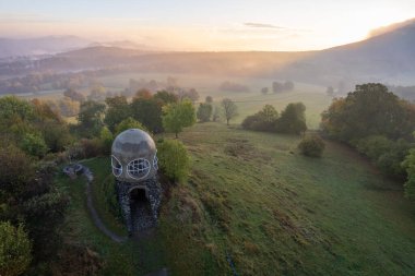 Çek Cumhuriyeti 'nde Rozhledna Ruzenka' nın hava görüntüsü