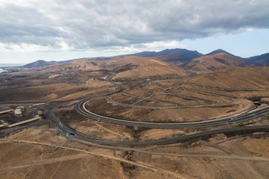 Adanın kuzeyindeki Fuerteventura kıyılarının havadan görüntüsü