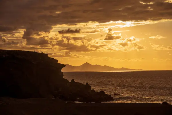 La Pared 'deki Fuerteventura kıyılarının havadan görüntüsü