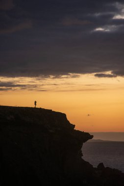 La Pared 'deki Fuerteventura sahilinin gün batımı manzarası