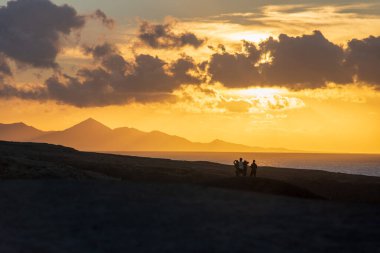 La Pared 'deki Fuerteventura kıyılarının havadan görüntüsü