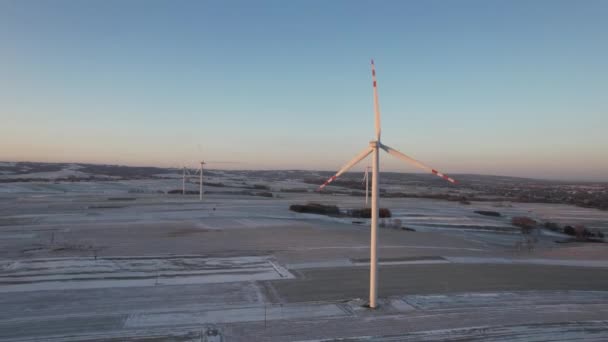 Flygfoto Över Vindkraftverket Östra Polen — Stockvideo