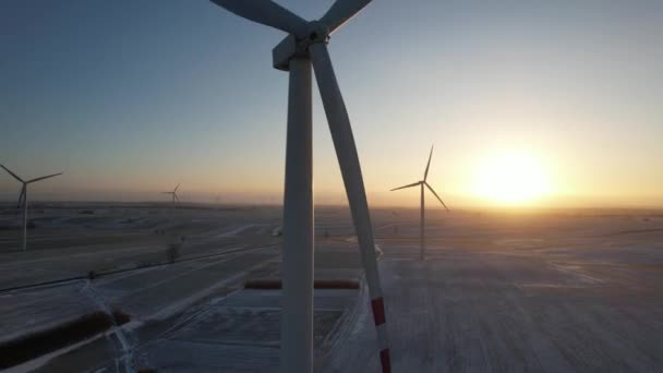 Luftaufnahme Eines Windparks Ostpolen — Stockvideo