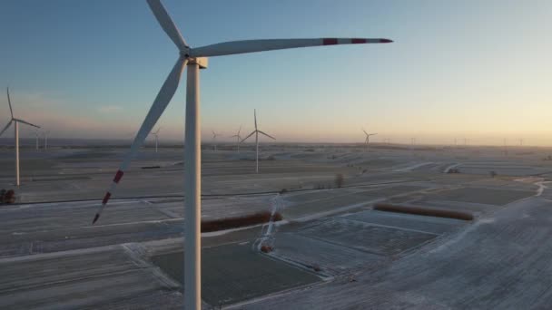波兰东部风力发电场的空中景观 — 图库视频影像
