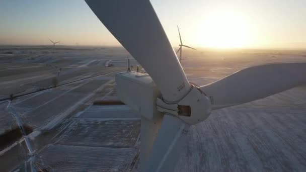 波兰东部风力发电场的空中景观 — 图库视频影像