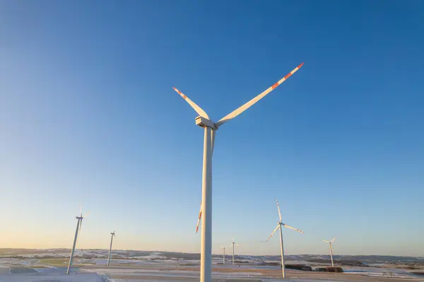 Rüzgar türbin alanının hava görüntüsü