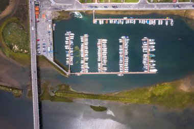 Kuzey İspanya 'daki Ribadesella' nın hava manzarası