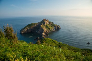 İspanya 'daki San Juan de Gaztelugatxe hava manzarası