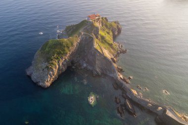 İspanya 'daki San Juan de Gaztelugatxe hava manzarası