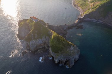 İspanya 'daki San Juan de Gaztelugatxe hava manzarası