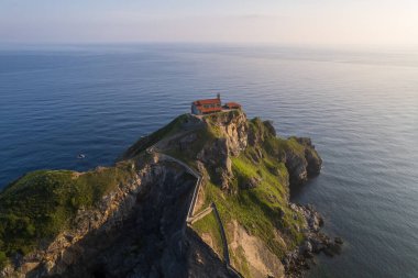 İspanya 'daki San Juan de Gaztelugatxe hava manzarası