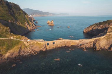 İspanya 'daki San Juan de Gaztelugatxe hava manzarası