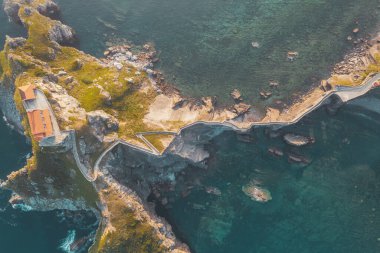İspanya 'daki San Juan de Gaztelugatxe hava manzarası