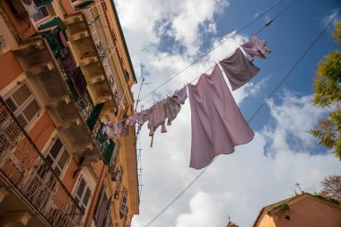 Yunanistan 'da Korfu kasabası manzarası