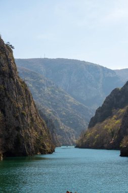 Kuzey Makedonya 'daki Matka Kanyonu' nun hava manzarası