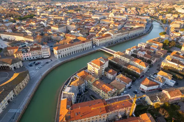 İtalyan kasabası Senigallia 'nın havadan görünüşü