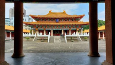 Taichung, Tayvan, 29 Şubat 2024: Taichung Konfüçyüs Tapınağı Ana Salonu