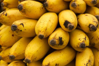 Bir yığın olgun sarı muz.