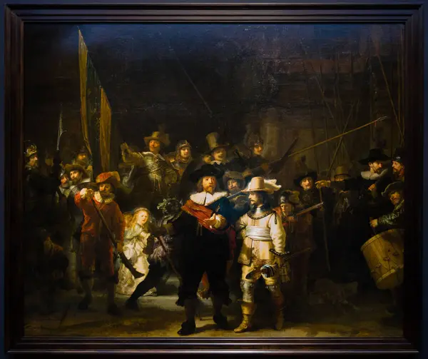 Rijskmuseum的Rembrandt Van Rijn的守夜人 — 图库照片