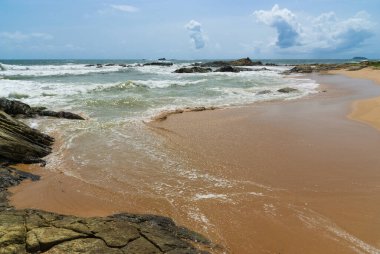 Kumlu tropik plaj, Bentota Sri Lanka