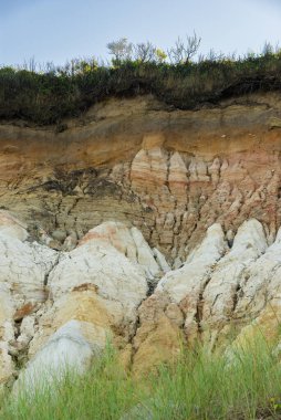 Aquinnah halk plajı, Martha'nın üzüm uçurumlarda kil